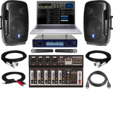 New Karaoke Laptop System Bluetooth Karaoke Speakers UHF Wireless Microphones Mixer With Recording