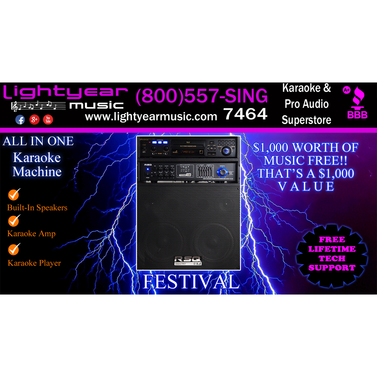 Bluetooth Karaoke System, RSQ Festival II, Full Karaoke System, HUGE SALE