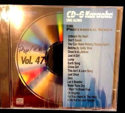 PIONEER KARAOKE CD+G SING ALONG THE PROFESSIONAL SERIES POP/ROCK VOL 47