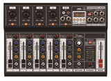 Six-Channel Audio Mixer with USB 5V Power Supply, USB Interface, and Sound Effect