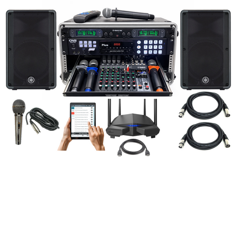 Best Karaoke Machine Racked System Cavs205G Plus With Tablet, Yamaha DBR10 Powered Speakers Free Karaoke Songs