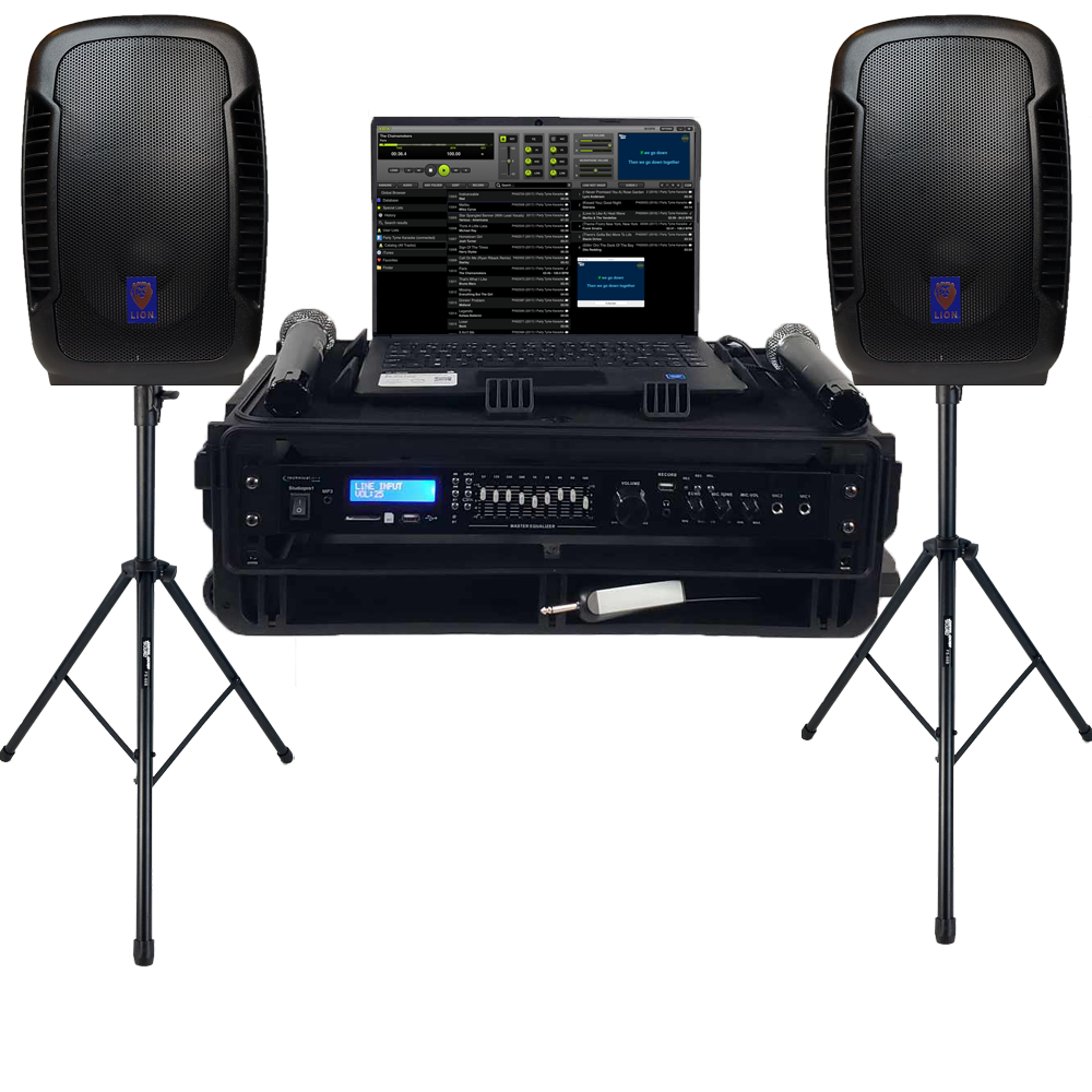 Portable Professional DJ/ Karaoke Laptop System Powered Speakers