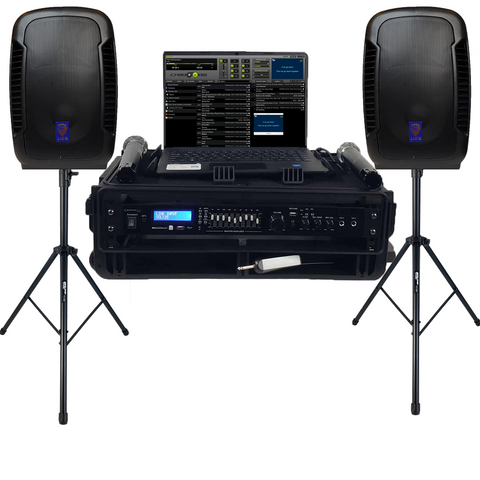 Portable Professional  DJ/ Karaoke Laptop System Powered Speakers