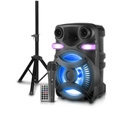 Portable Home Karaoke System With 3,000 Watt LED Bluetooth Speaker And Free Karaoke Songs