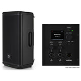 Black JBL karaoke speaker with control panel on a white background