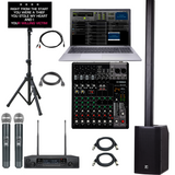 Laptop Karaoke System With Yorkville YXL Tower12 Column Bluetooth Speaker Yamaha MG10X UHF Wireless Microphones Free Karaoke Songs