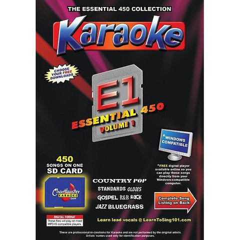 Chartbuster Essential 450 Vol. E1-450 KARAOKE MP3G SD Card  CDG MUSIC 4 PLAYER