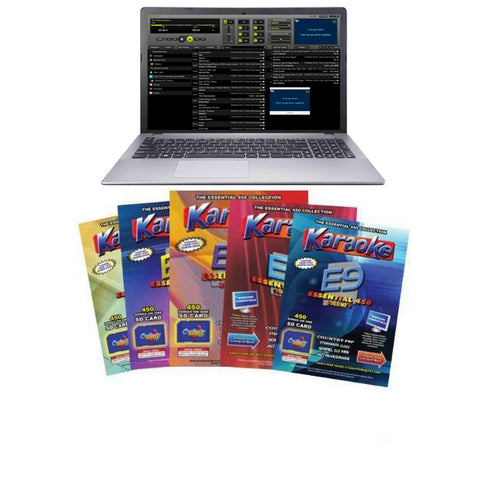 Laptop Karaoke Machine with Chartbusters 10 Pack Karaoke DJ Software