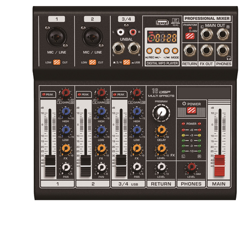 Karaoke Mixer and USB Interface Four Channel