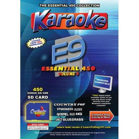 Chartbuster Essential 450 Vol. E9 - 450 MP3G SD Card Karaoke CDG Music