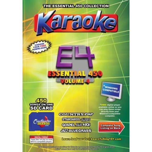 Chartbuster Essential 450 Vol. E4-450 KARAOKE MP3G SD Card  CDG MUSIC 4 PLAYER